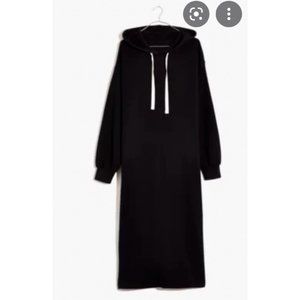 Madewell $98 MWL Betterterry Hoodie Sweatshirt Dress Size XS Black NB239